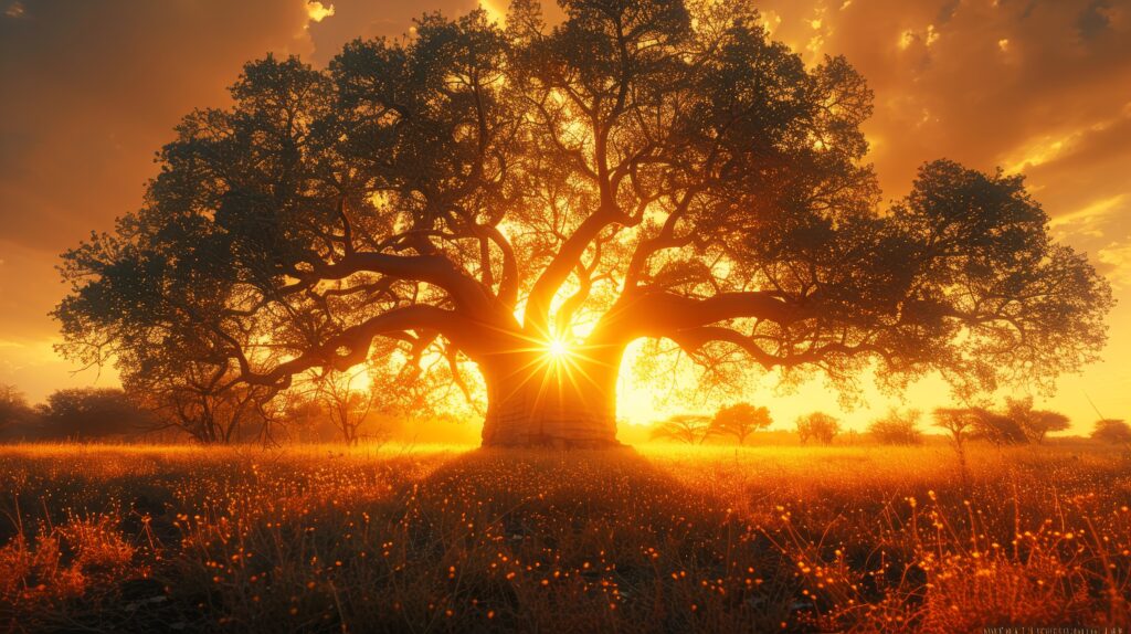 photorealistic tree with branches trunk outside nature