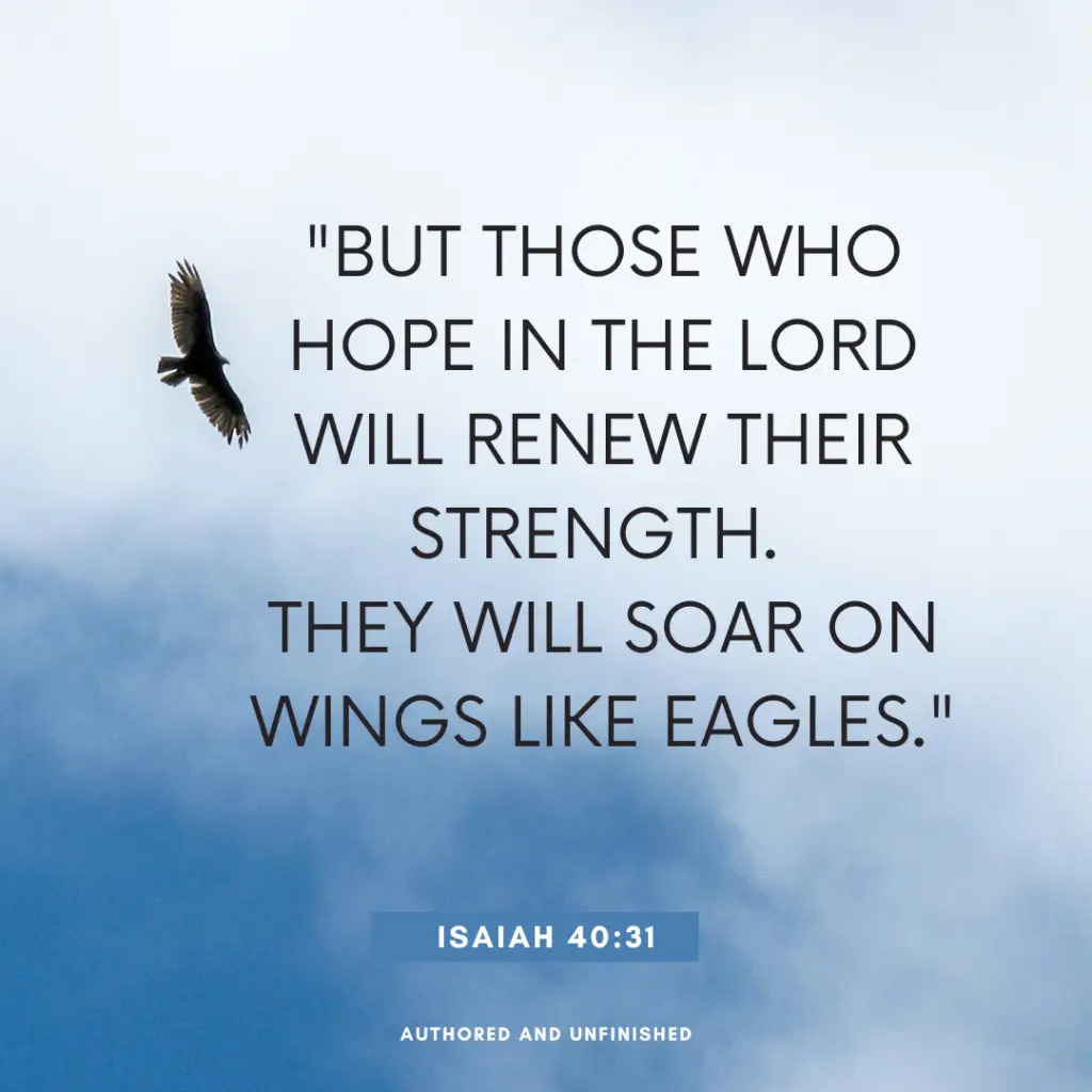 Bible verse from Isaiah 40:31 encouraging young adults during hard seasons